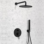 Kit doccia + soffione cilindrico in ottone nero opaco serie minimal Keller Taps