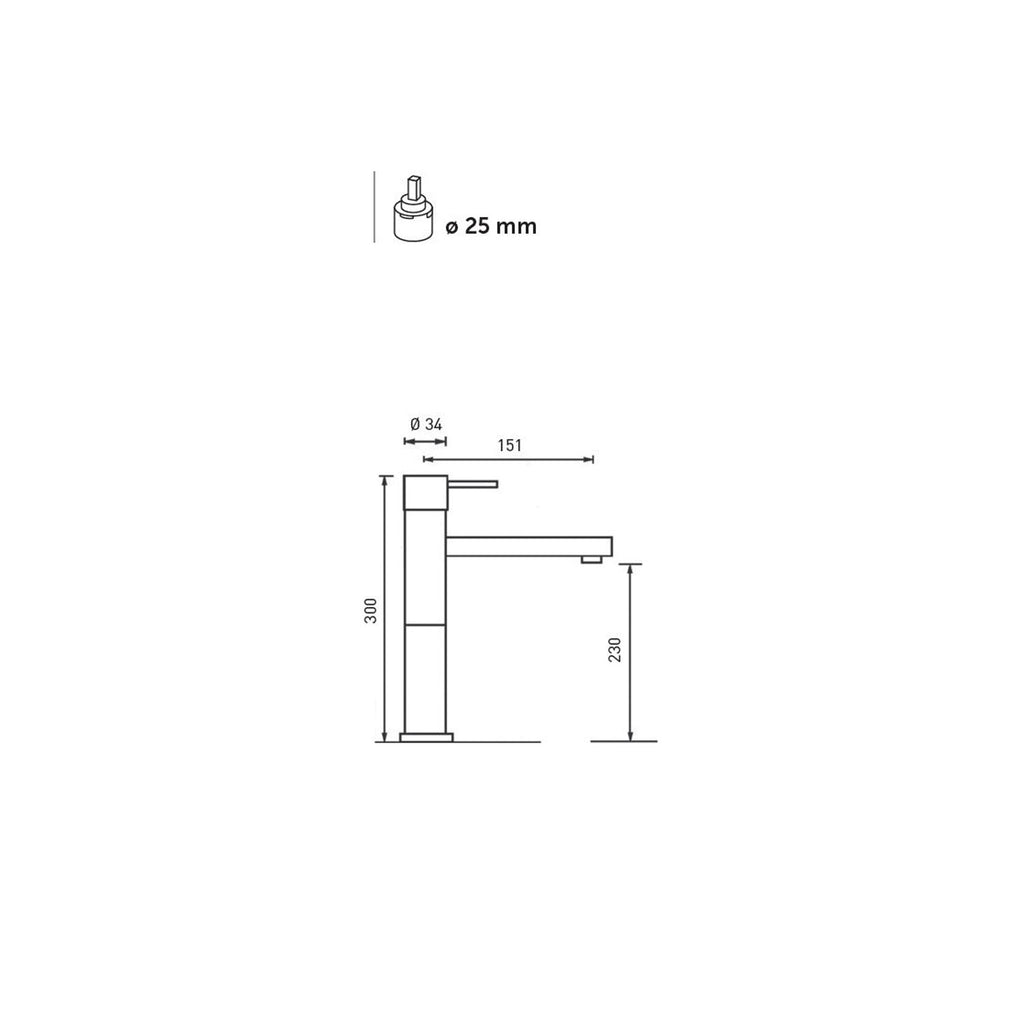 Kit miscelatori lavabo alto+bidet in ottone nero opaco con scarico click-clack serie minimal Keller Taps