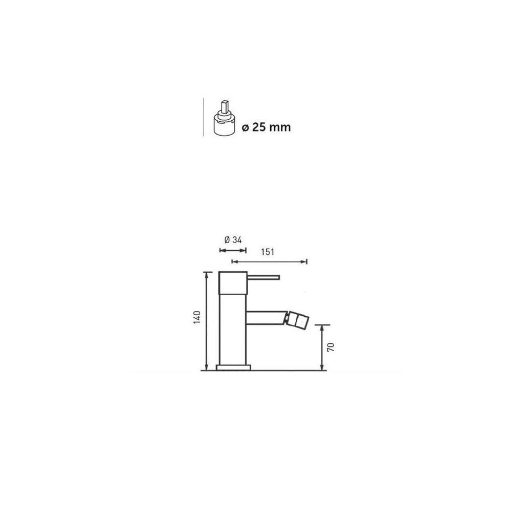 Kit miscelatori lavabo alto+bidet in ottone nero opaco con scarico click-clack serie minimal Keller Taps