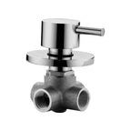 Deviatore incasso Minimal a 2 entrate e 2 uscite Paffoni in ottone cromato