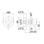 Deviatore incasso Minimal a 2 entrate e 2 uscite Paffoni in ottone cromato