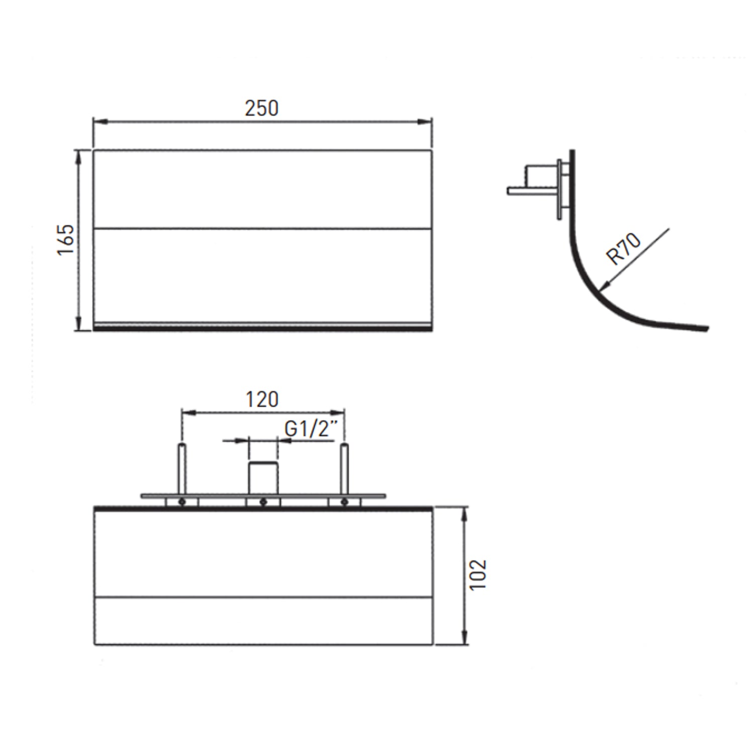 Kit doccia completo con soffione a pioggia e cascata in acciaio inox cromato Keller Taps