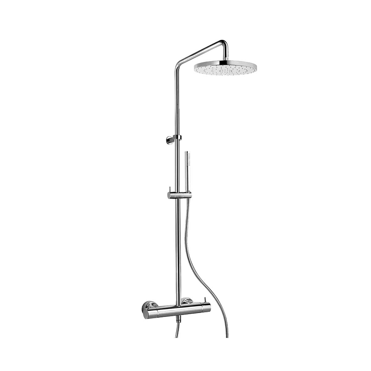Colonna doccia con miscelatore Termostatico e soffione tondo finitura cromo lucido collezione Spartaco di Mamoli Rubinetterie