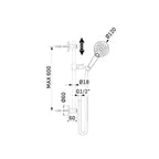 Asta Saliscendi con doccia a 3 Getti finitura cromo lucido collezione Spartaco di Mamoli Rubinetterie