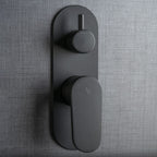 Miscelatore ad incasso rotondo per doccia con deviatore 2 vie RubiFlux Roller Mud - Grigio Fango