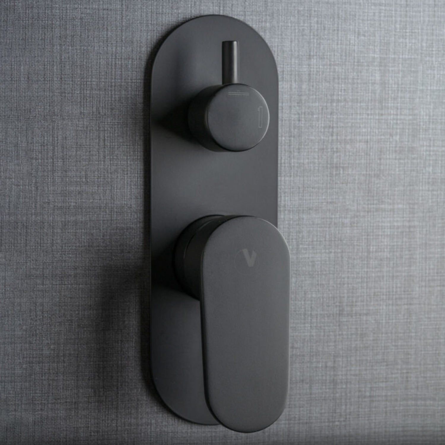 Miscelatore ad incasso rotondo per doccia con deviatore 2 vie RubiFlux Roller Mud - Grigio Fango