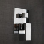 Miscelatore ad incasso quadro per doccia con deviatore 2 vie RubiFlux Square Mud - Grigio Fango