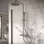Colonna Doccia RubiFlux Idra con miscelatore termostatico e soffione tondo Ã¸ 25 cm - Grigio Fango
