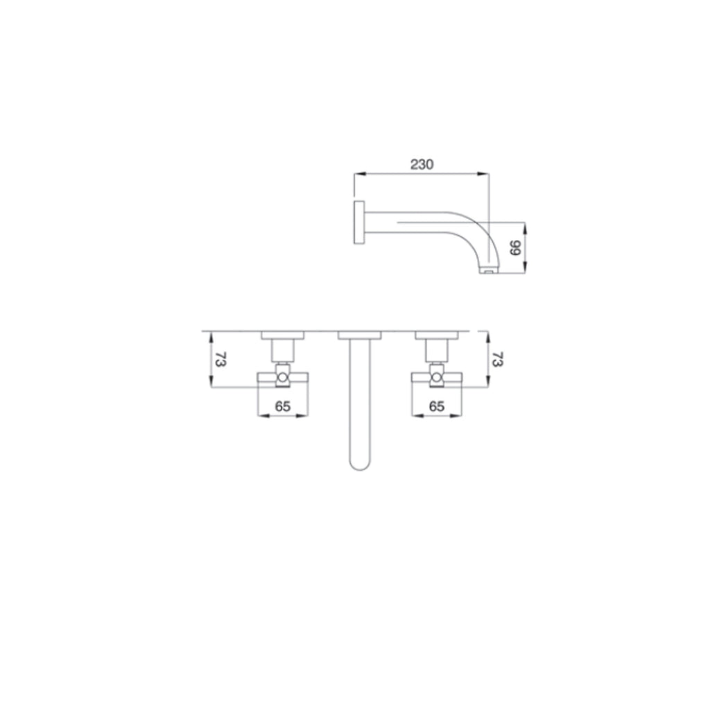 Kit miscelatori lavabo e bidet in ottone cromato collezione Sirio Keller Taps - rubinetto bidet monoforo