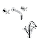Kit miscelatori lavabo e bidet in ottone cromato collezione Sirio Keller Taps - rubinetto bidet monoforo
