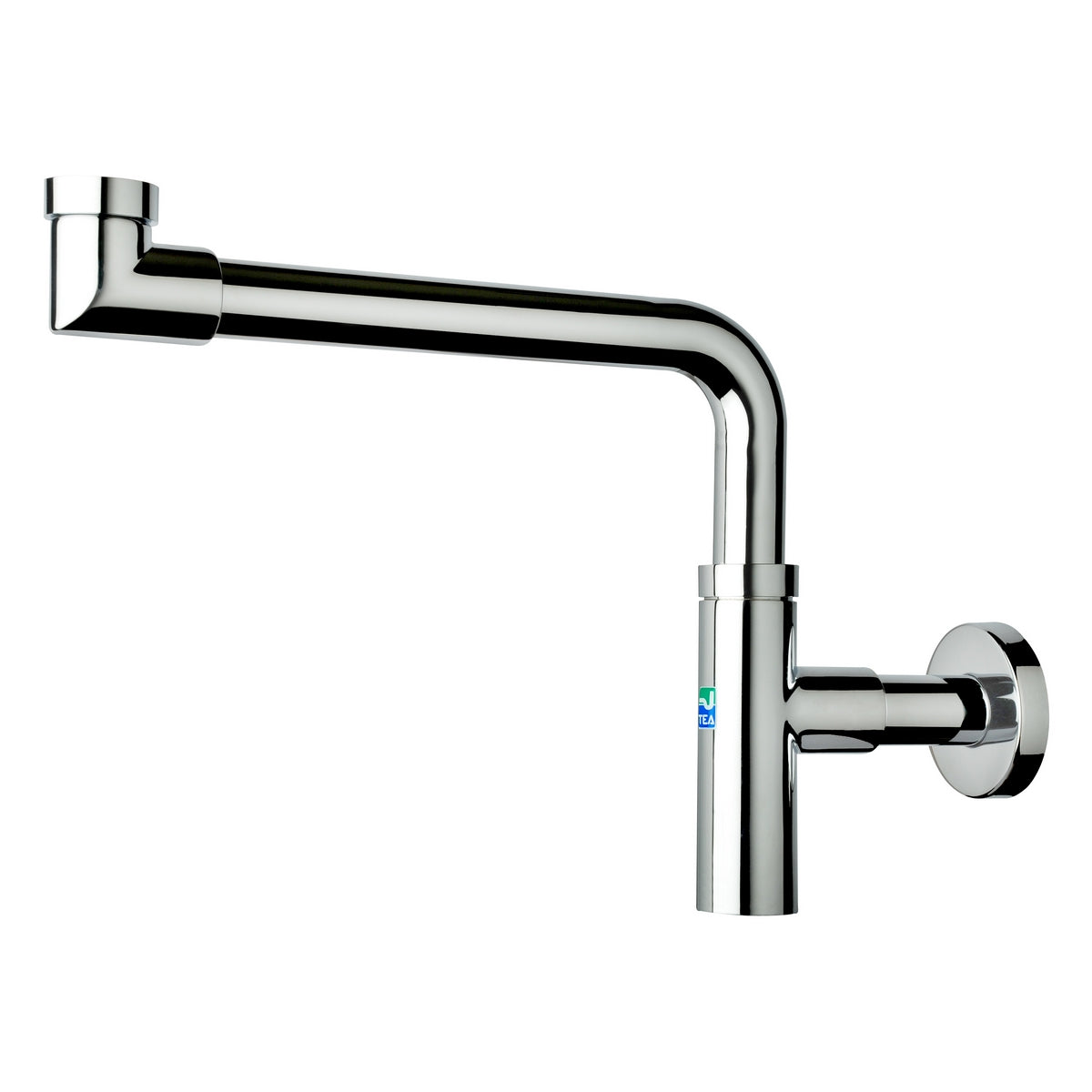Sifone design salva-spazio in ottone cromato RubiFlux