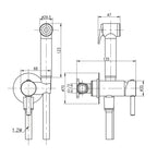 Kit miscelatore a incasso tondo con doccetta Shut-Off e supporto integrato RubiFlux - Cromo