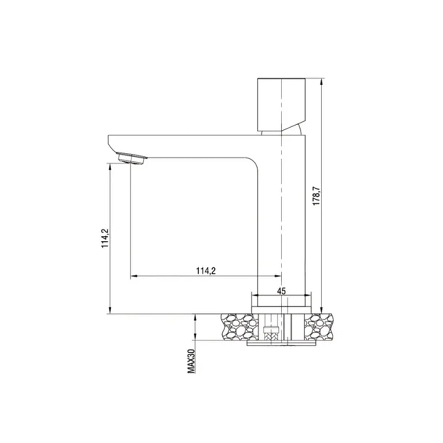 Kit miscelatore lavabo alto + bidet + doccia a una via RubiFlux serie Lilium Modello Black con piletta clic-clac - Nero Opaco