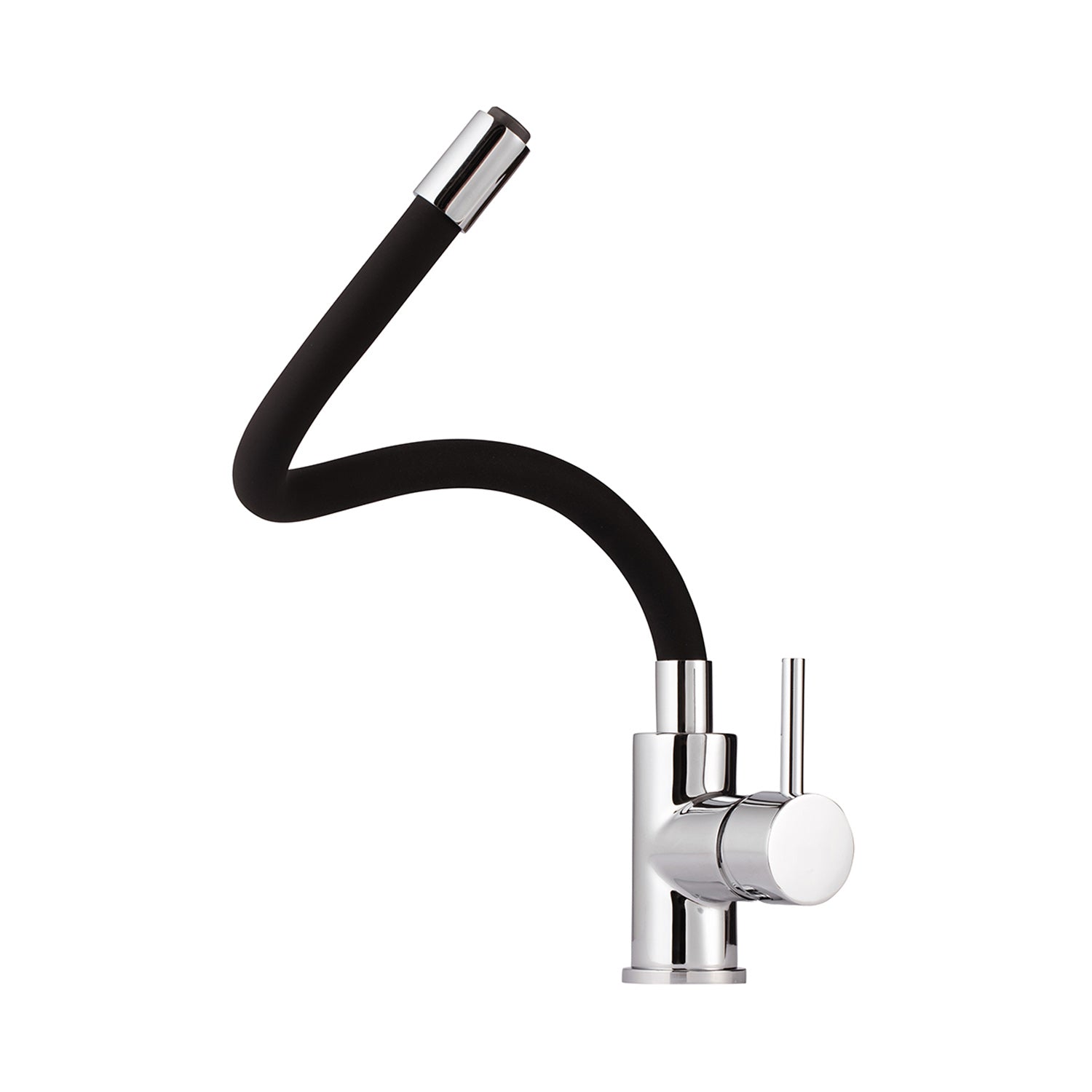 Miscelatore cucina con canna flessibile e girevole in silicone nero Mixlav