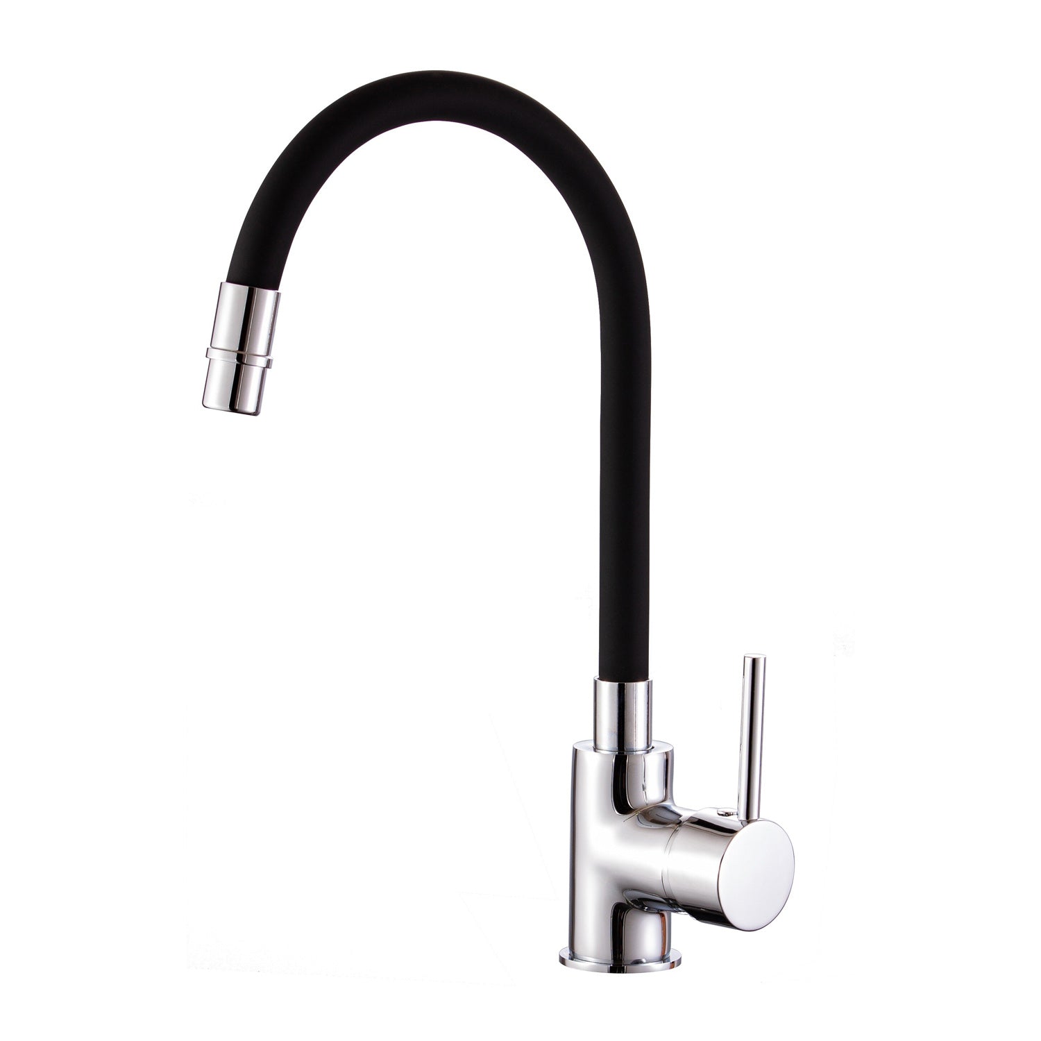 Miscelatore cucina con canna flessibile e girevole in silicone nero Mixlav