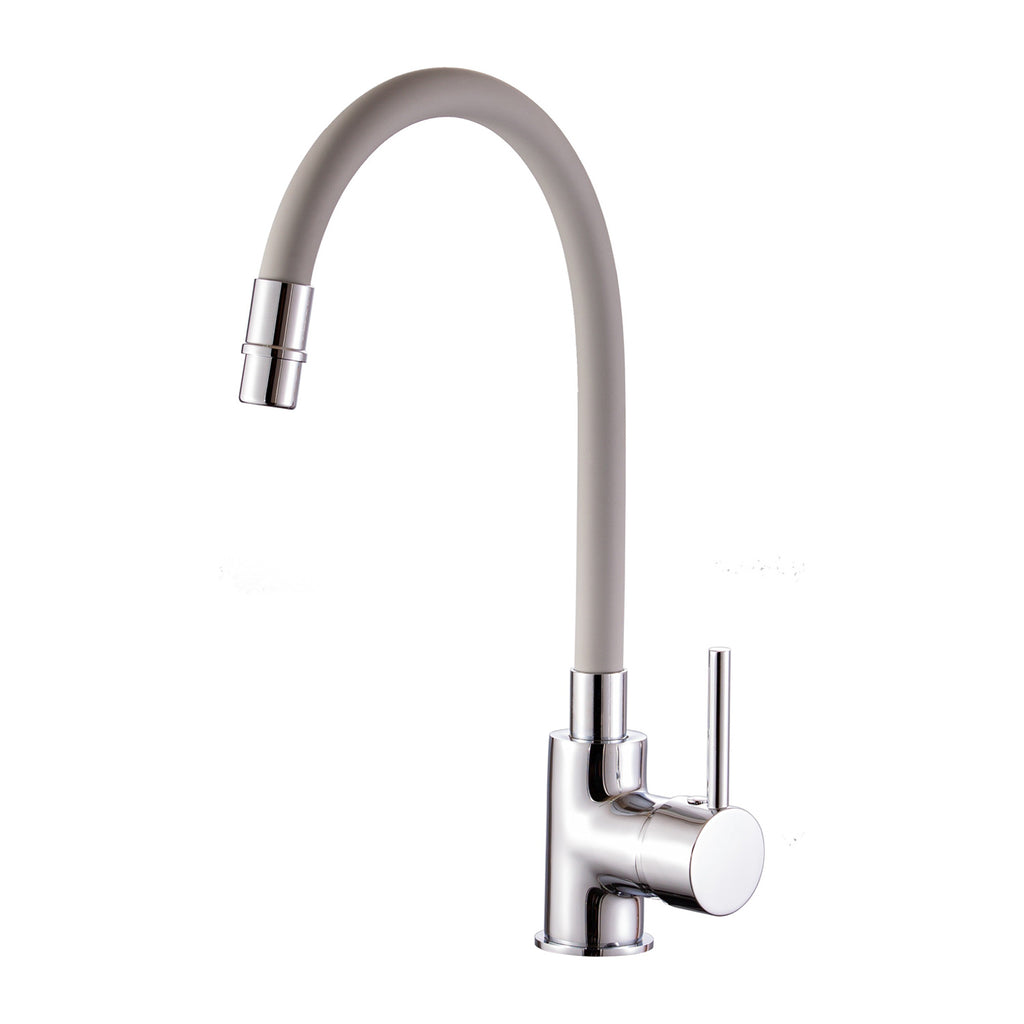 Miscelatore cucina con canna flessibile e girevole in silicone grigio Mixlav