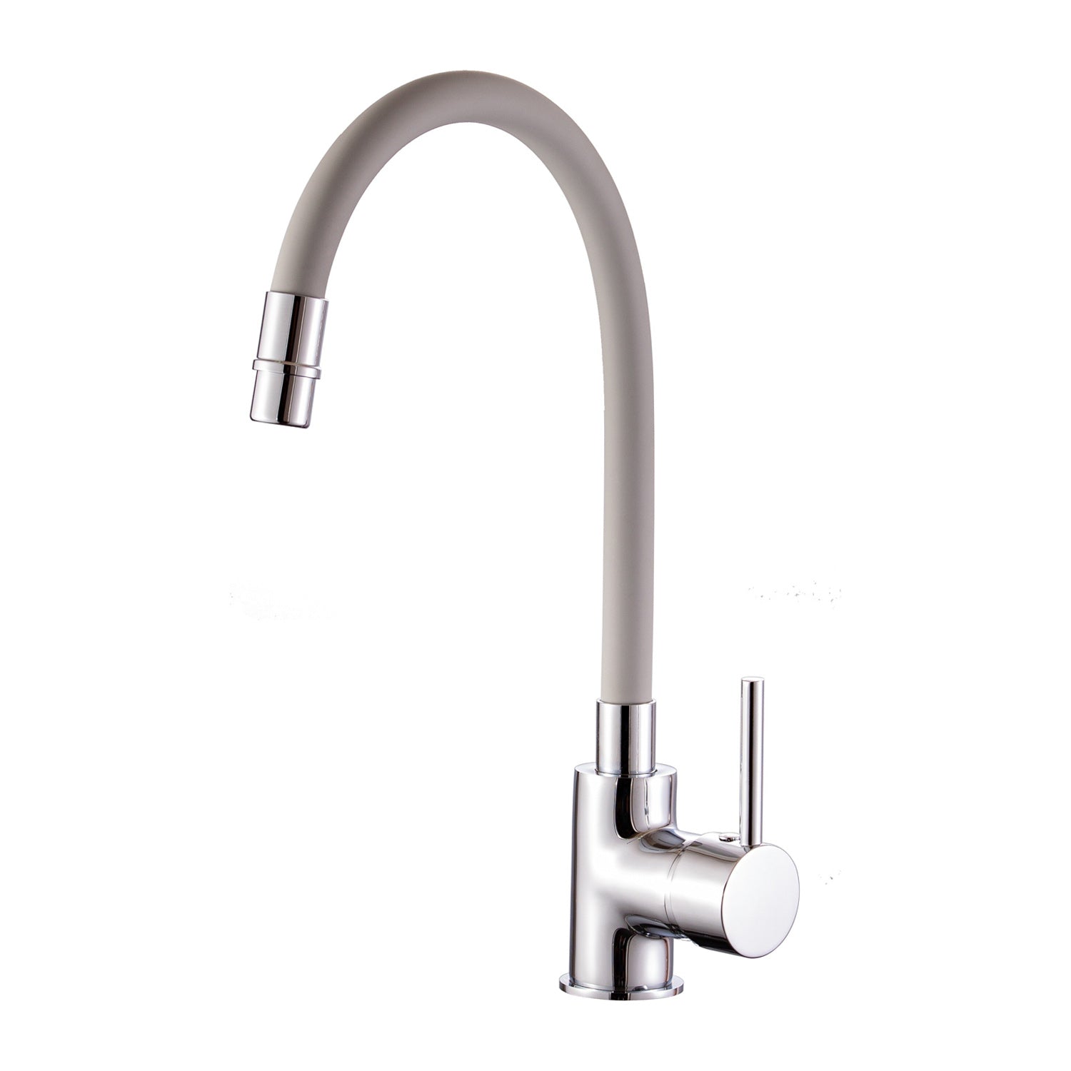 Miscelatore cucina con canna flessibile e girevole in silicone grigio Mixlav