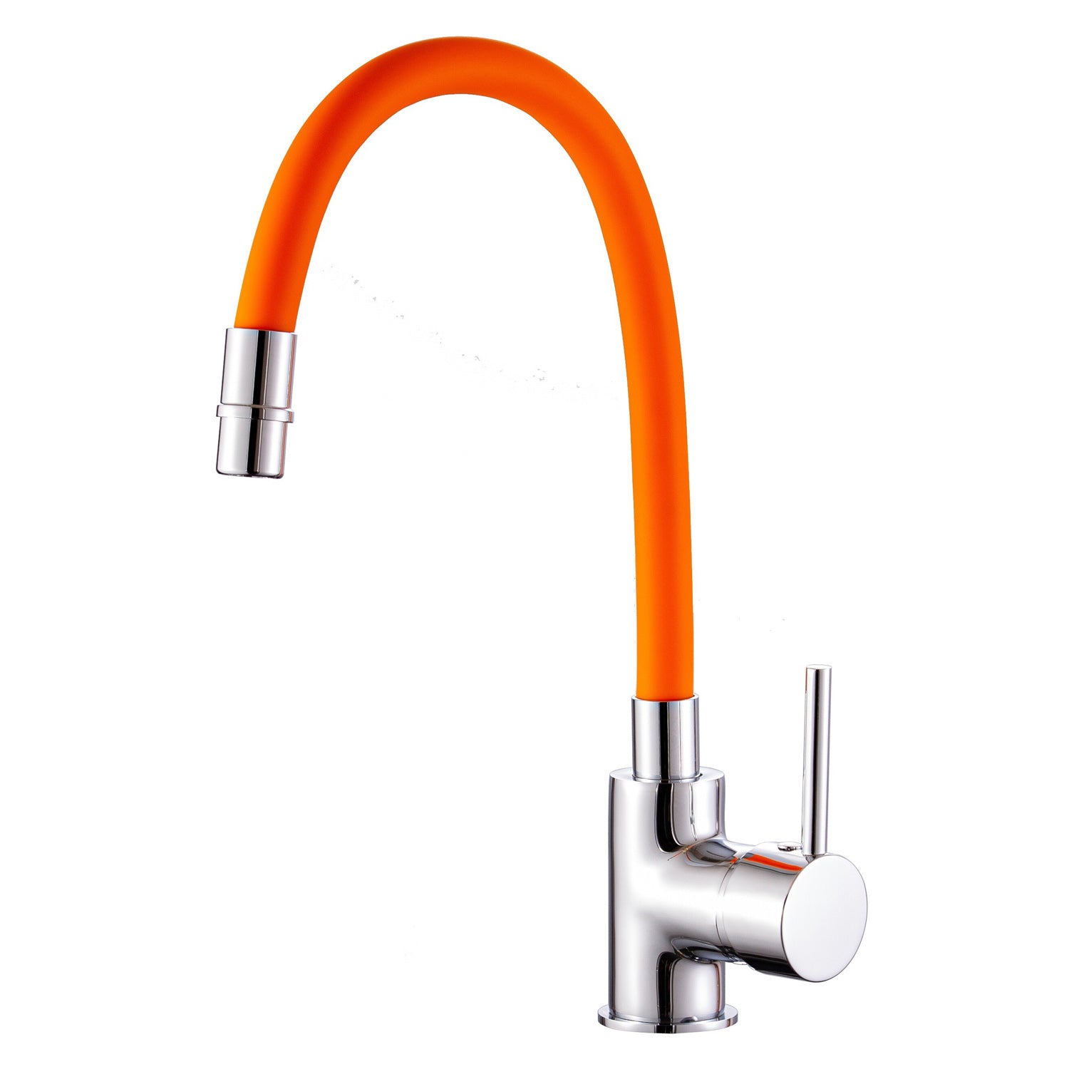 Miscelatore cucina con canna flessibile e girevole in silicone arancione Mixlav