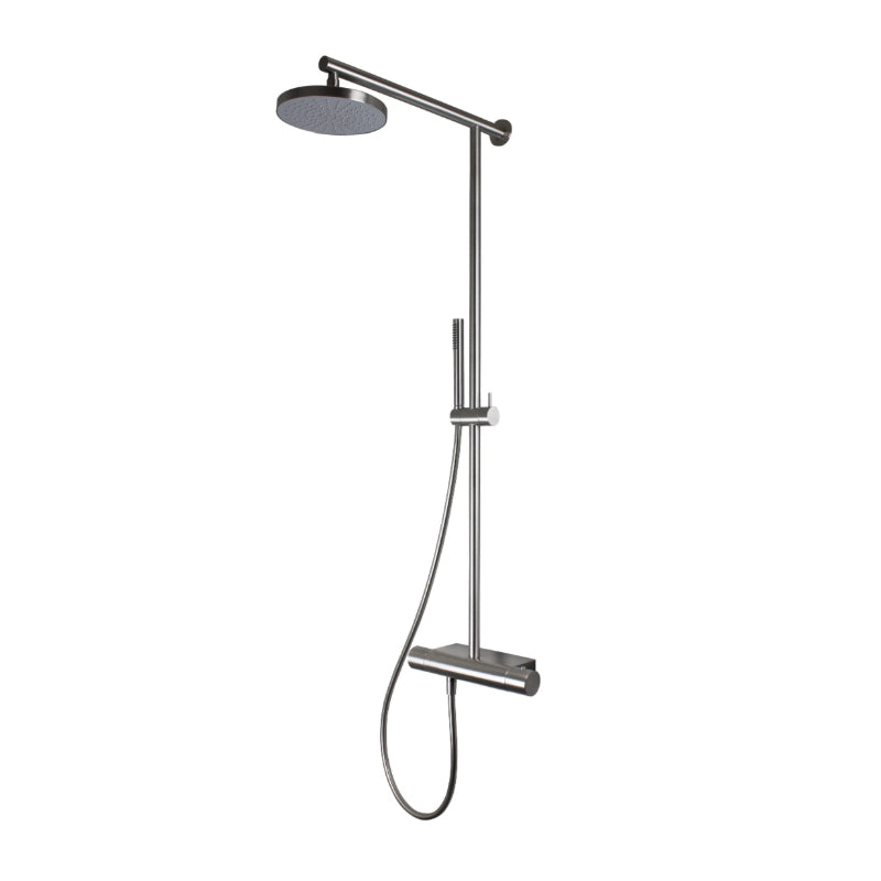 Colonna doccia termostatica in acciaio Inox Satinato con deviatore modello Wellness di Tubico
