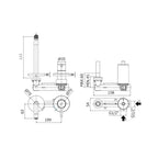 Miscelatore ad incasso per doccia a 2 fori serie Stick modello SK104ST70 steel looking Paffoni
