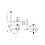 Miscelatore ad incasso per lavabo a 2 fori serie Stick modello SK105ST70 steel looking Paffoni