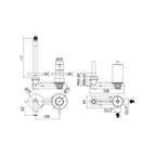 Miscelatore ad incasso per lavabo a 2 fori serie Stick modello SK106ST70 steel looking Paffoni