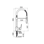 Miscelatore per lavello cucina Professionale con doccia orientabile Finitura cromato collezione Spartaco di Mamoli Rubinetterie