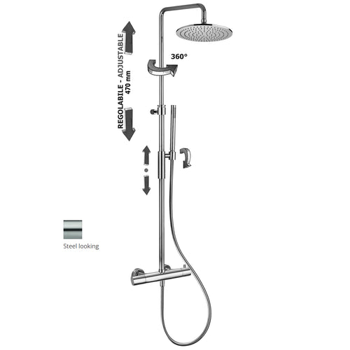Colonna doccia regolabile Mini Birillo con soffione Master King