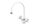 Miscelatore lavello monoforo con canna a ombrello orientabile Paffoni serie Iris - Cromo/Bianco