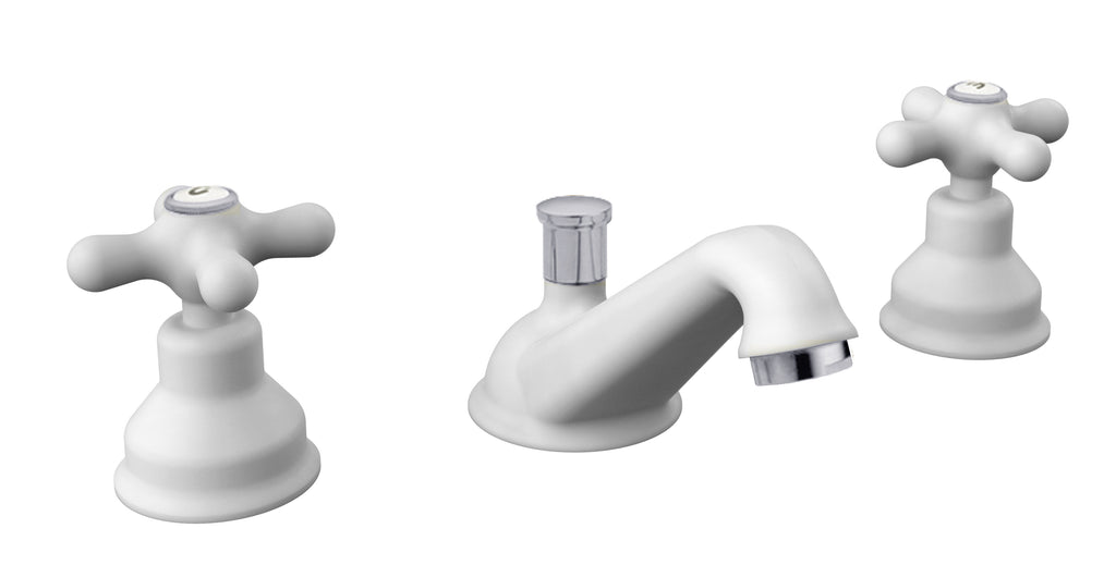 Batteria lavabo con bocca RetrÃ² Paffoni serie Iris - Cromo/Bianco