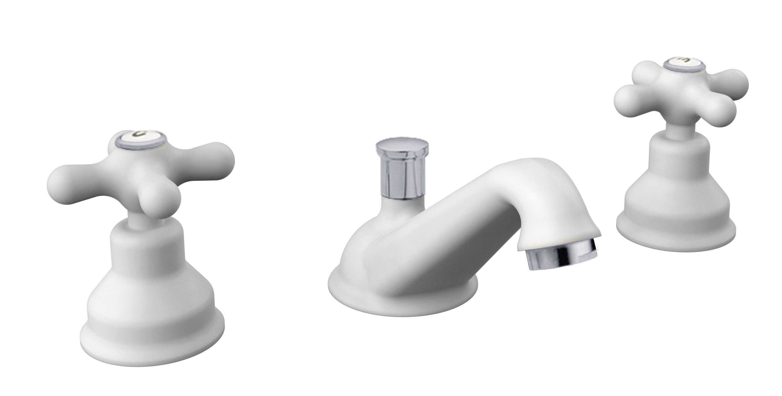 Batteria lavabo con bocca RetrÃ² Paffoni serie Iris - Cromo/Bianco