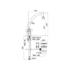 Monoforo lavabo con canna orientabile e scarico automatico Paffoni serie Iris - Bianco/Gold