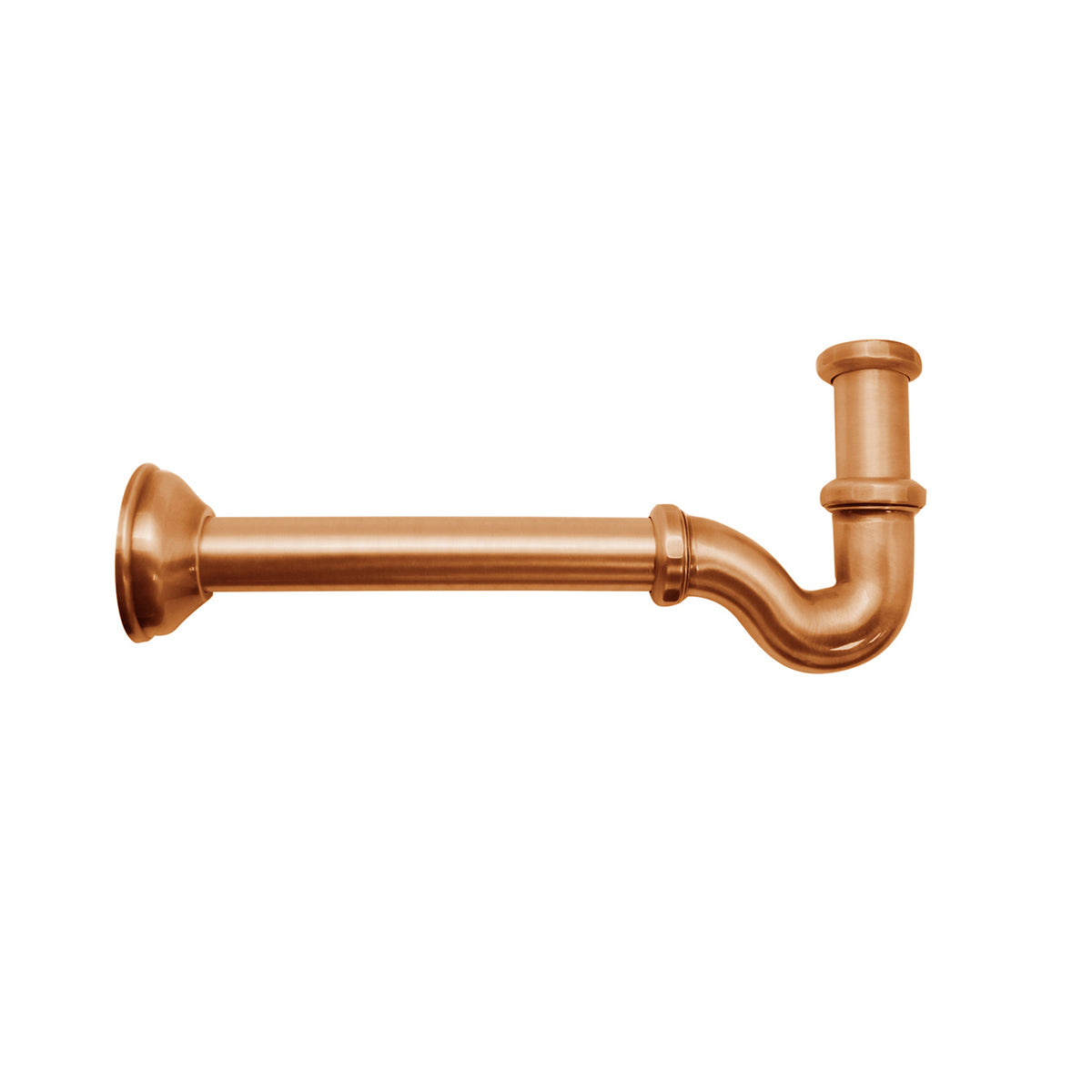 Sifone a S con tappo laterale senza piletta RubiFlux 1"1" - Rame