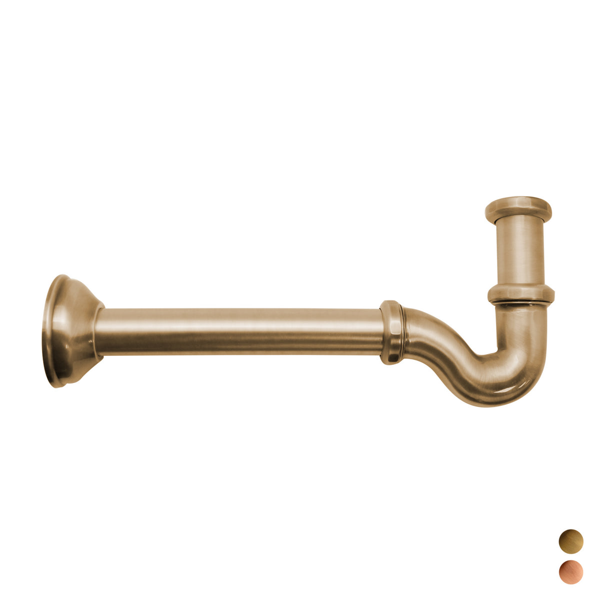 Sifone a S con tappo laterale senza piletta RubiFlux 1"1/4 - Bronzo