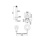 Miscelatore lavabo incasso Paffoni Light con bocca a muro lunga 245 mm finitura satinata