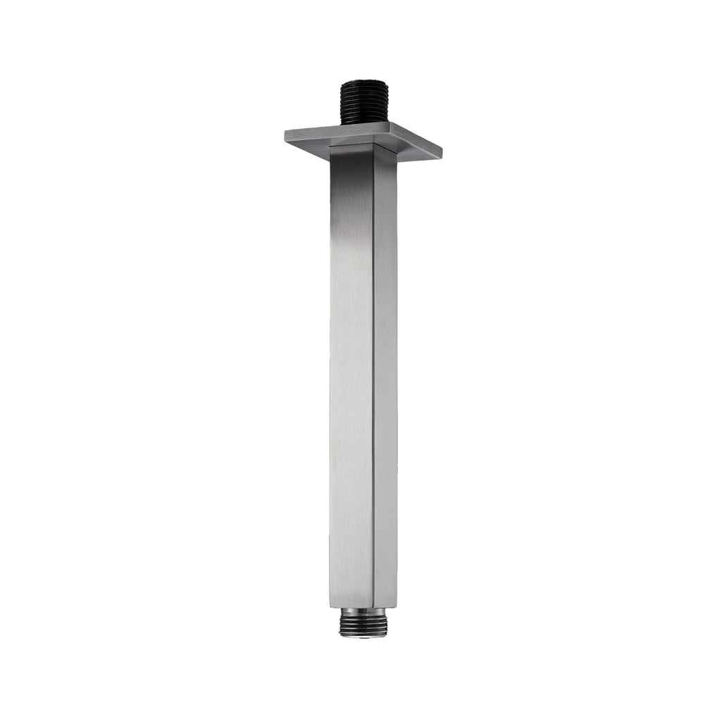 Braccio doccia quadro a soffitto 20cm serie TriaSix in acciaio 316 spazzolato