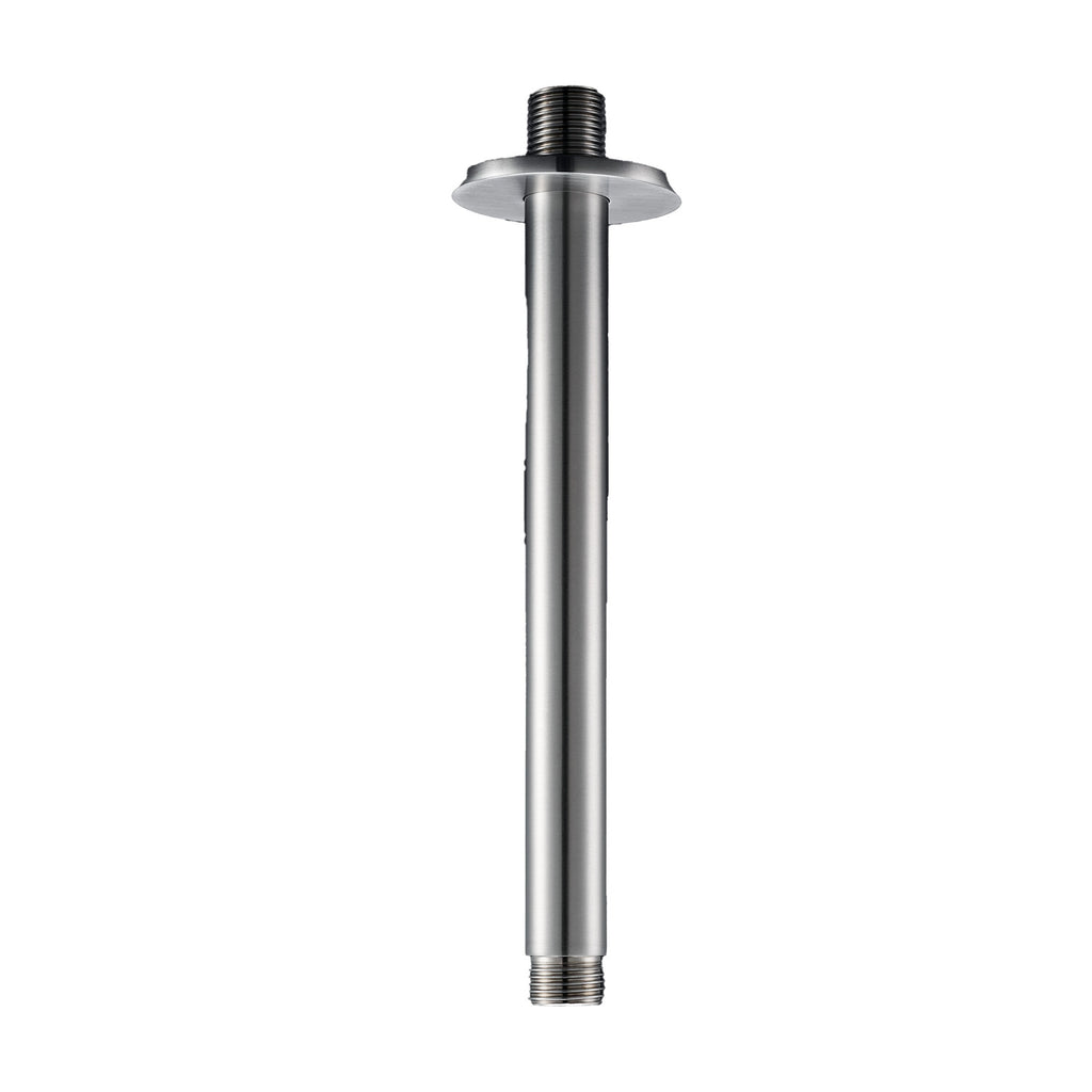 Braccio doccia tondo a soffitto 20 cm serie TriaSix in acciaio 316 spazzolato