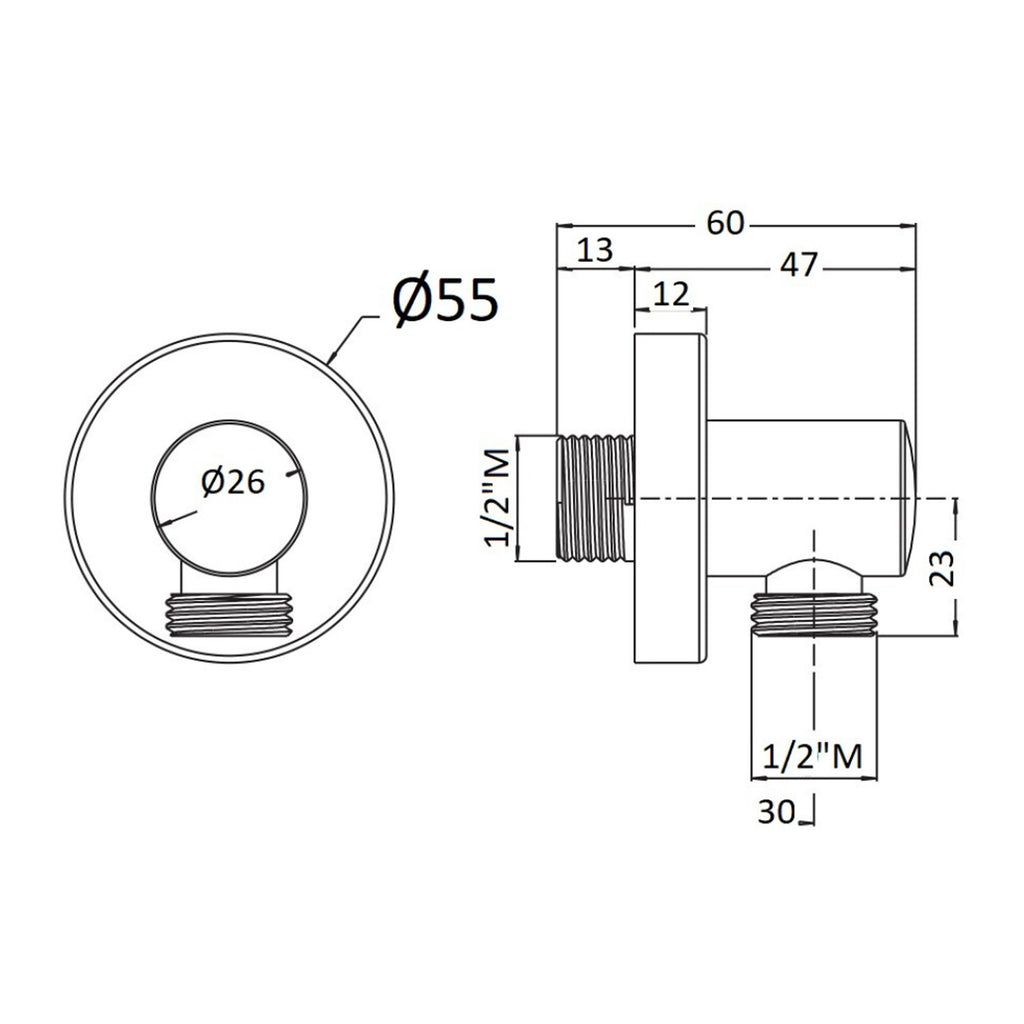 Presa acqua serie TriaSix in acciaio 316 spazzolato