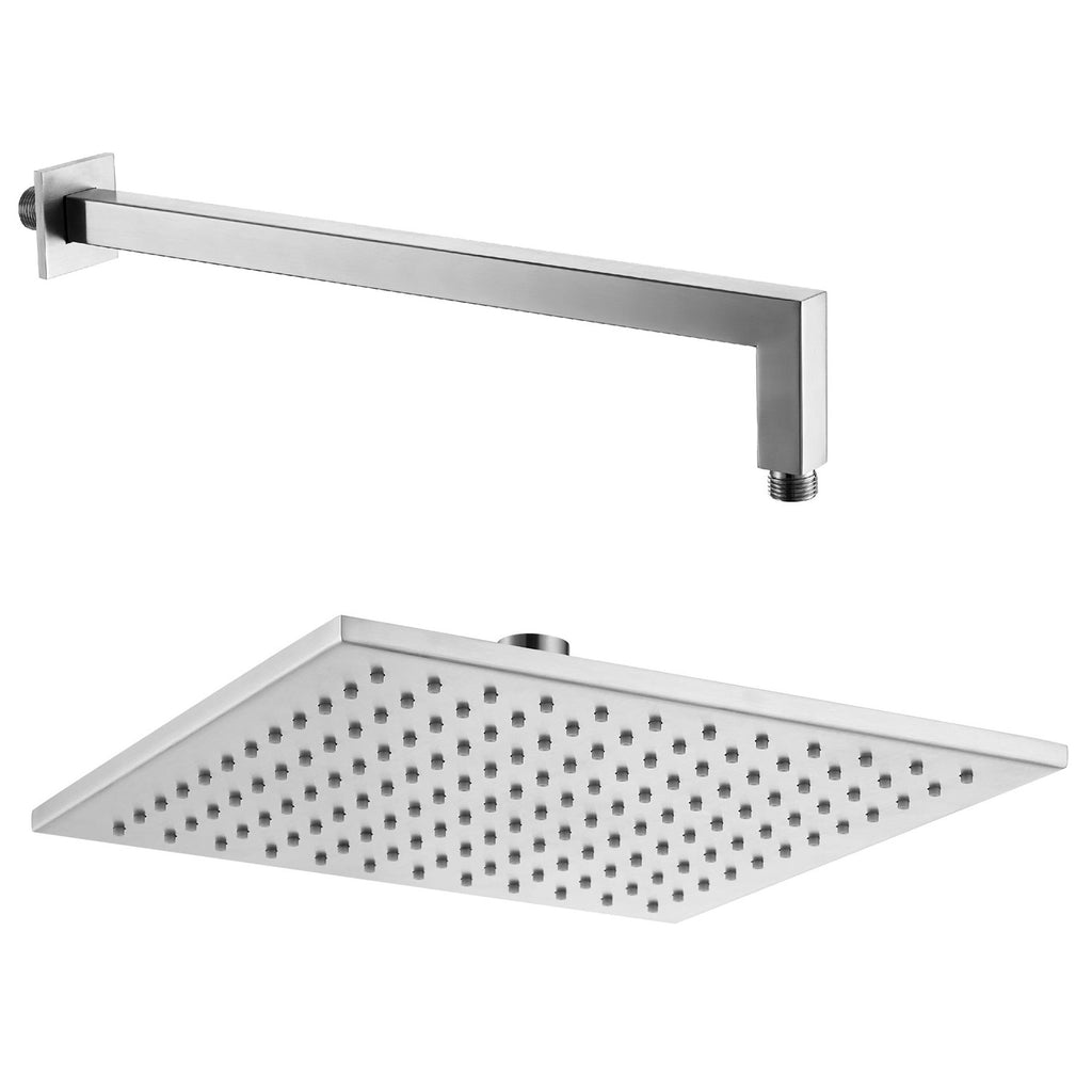 Kit doccia quadro serie TriaSix in acciaio 316 spazzolato