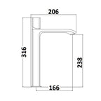 Miscelatore lavabo alto serie Ice in ottone cromato