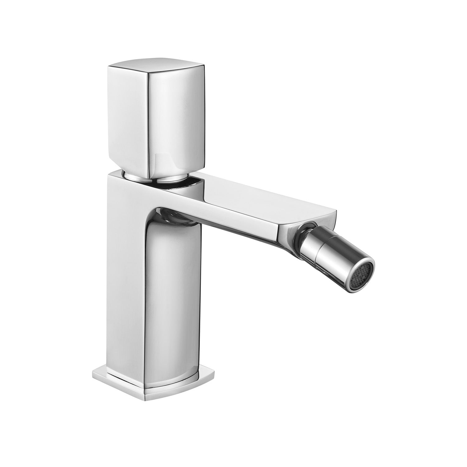 Coppia di miscelatori per lavabo alto e bidet serie Ice in ottone cromato