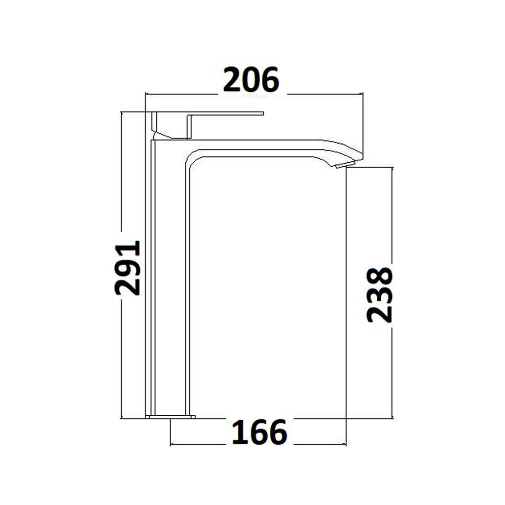 Miscelatore lavabo alto serie Fire in ottone cromato