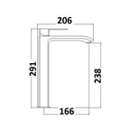 Miscelatore lavabo alto serie Fire in ottone cromato