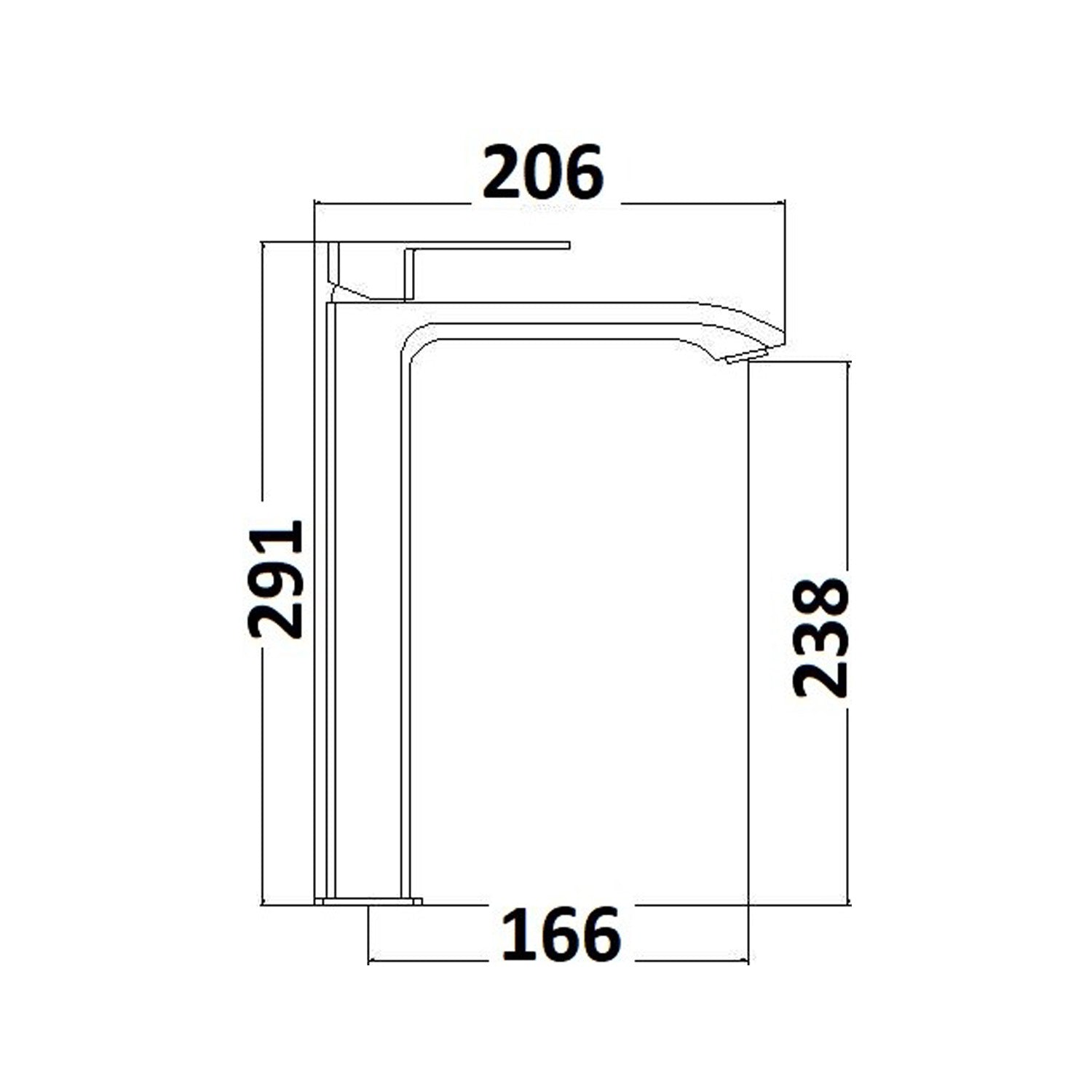 Miscelatore lavabo alto serie Fire in ottone cromato