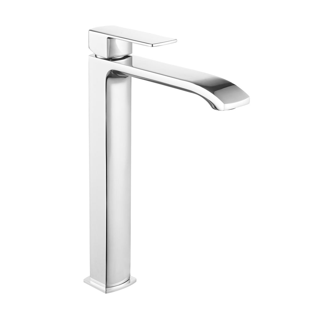 Coppia di miscelatori per lavabo alto e bidet serie Fire in ottone cromato