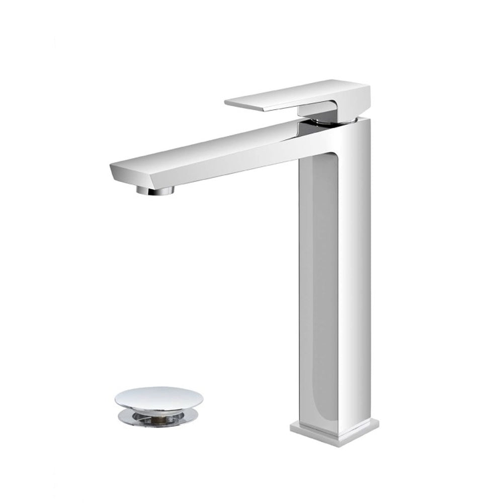 Kit miscelatore lavabo alto + bidet RubiFlux serie Arkon con scarico clic-clac - Cromo