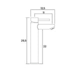 Miscelatore lavabo alto monocomando in acciaio inox Rubiflux Serie Paris Modello Gris con scarico clic-clac - Spazzolato
