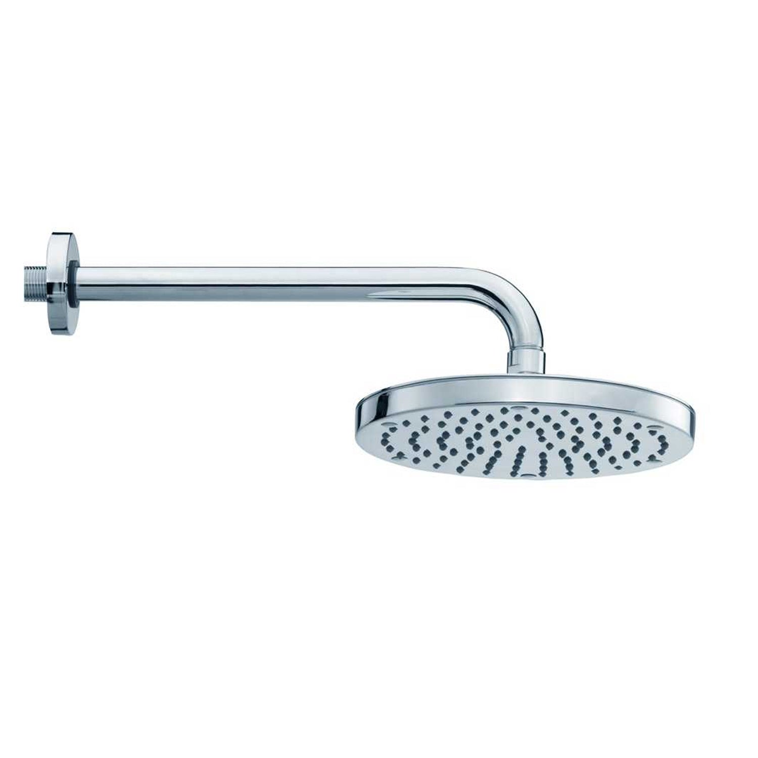 Soffione doccia con braccio Bossini Oki cromato diametro 200 mm con braccio da 300 mm