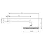 Soffione doccia con braccio Bossini Oki cromato diametro 200 mm con braccio da 300 mm