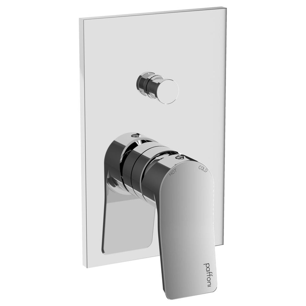 Set miscelatori lavabo alto bidet e doccia con deviatore  in ottone modello Tilt Paffoni cromato